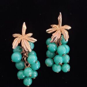 Gold and Turquoise Cluster Earrings A1444
